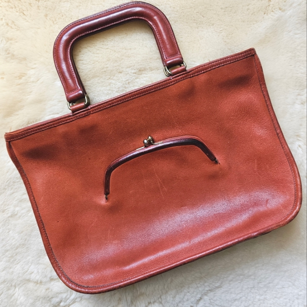 Vintage 1970s Coach Bonnie Cashin Watermelon Leather Tote